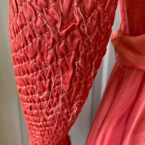 Sold๐Vintage 1930s Zip Front Satin Quilted Dress - Picture 8 of 16